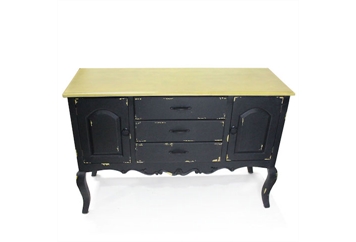 Distressed Wood Side Cabinet - Black in Miami, Ft. Lauderdale, Palm Beach