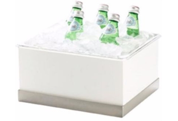 Luxe White/Stainless Steel Ice Housing - 10" x 12" in Orlando