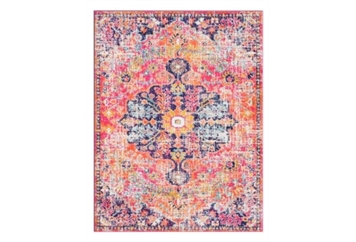 Hillsby Oriental Orange/Dark Blue Rug in Orlando