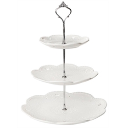 Vintage Porcelain Compotier - White and Silver Cake Stand in Tampa, St Petersburg