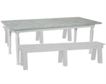 Whitewash Farm Table + 2 Whitewash Farm Bench Package in Orlando
