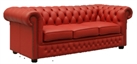 Chesterfield 7' Sofa Leather - Red (Sofas) in Miami, Ft. Lauderdale, Palm Beach