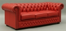Chesterfield 7' Sofa Leather - Red (Sofas) in Miami, Ft. Lauderdale, Palm Beach